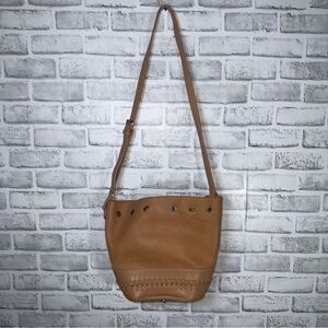 Urban Originals Tan Bucket Bag Faux Leather Crossbody Grommet Boho